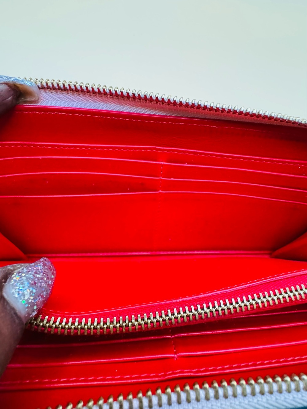 Christian Louboutin White Studded Zip Wallet with Multicolor Accents - Picture 5 of 14